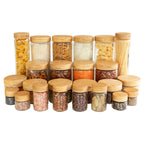 Deluxe Bamboo Screw Top Glass Jar Pack