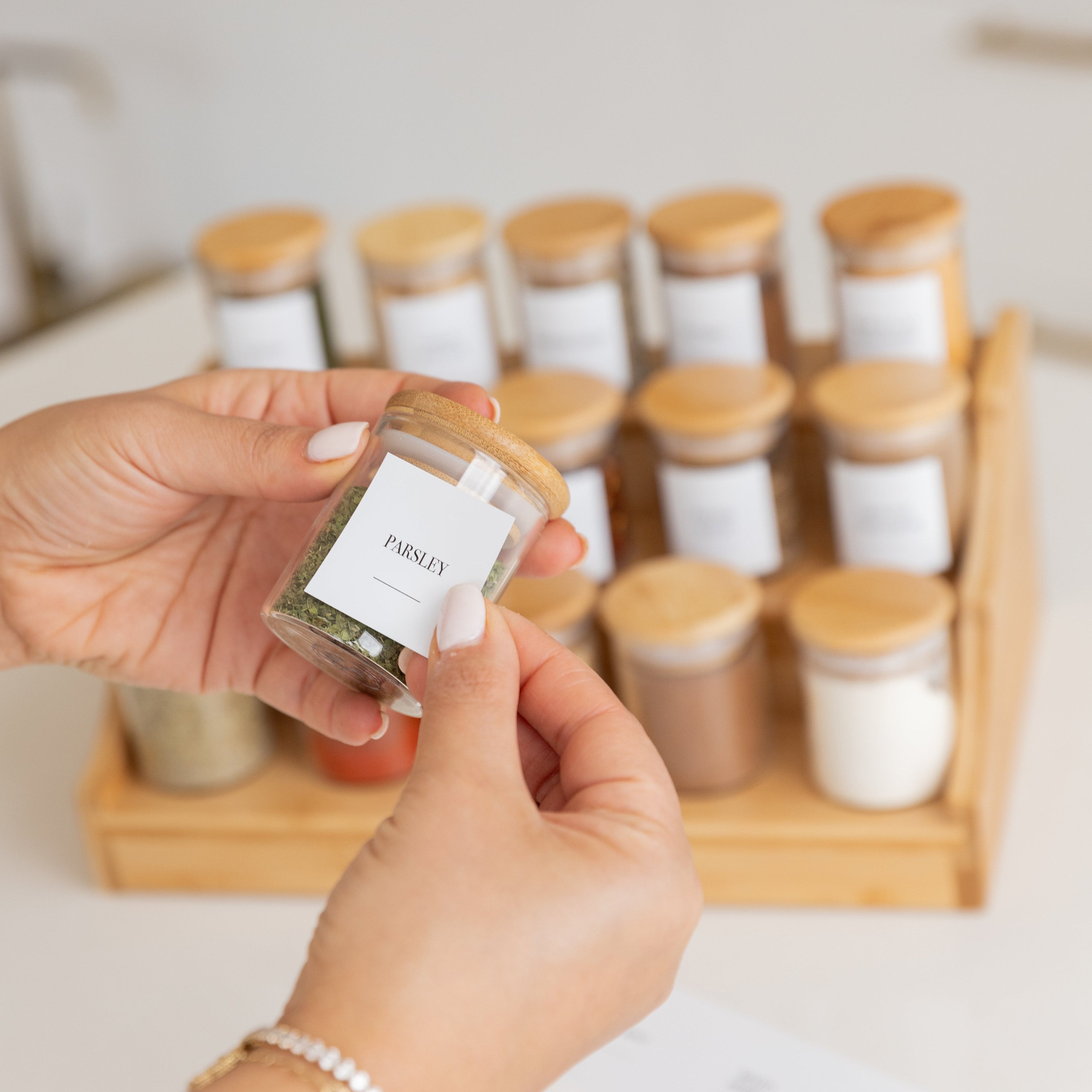 Herb & Spice Stickers Square Pack x 84 Labels - Little Label Co The Home of Organisation For Kitchen, Bathroom, Laundry & More