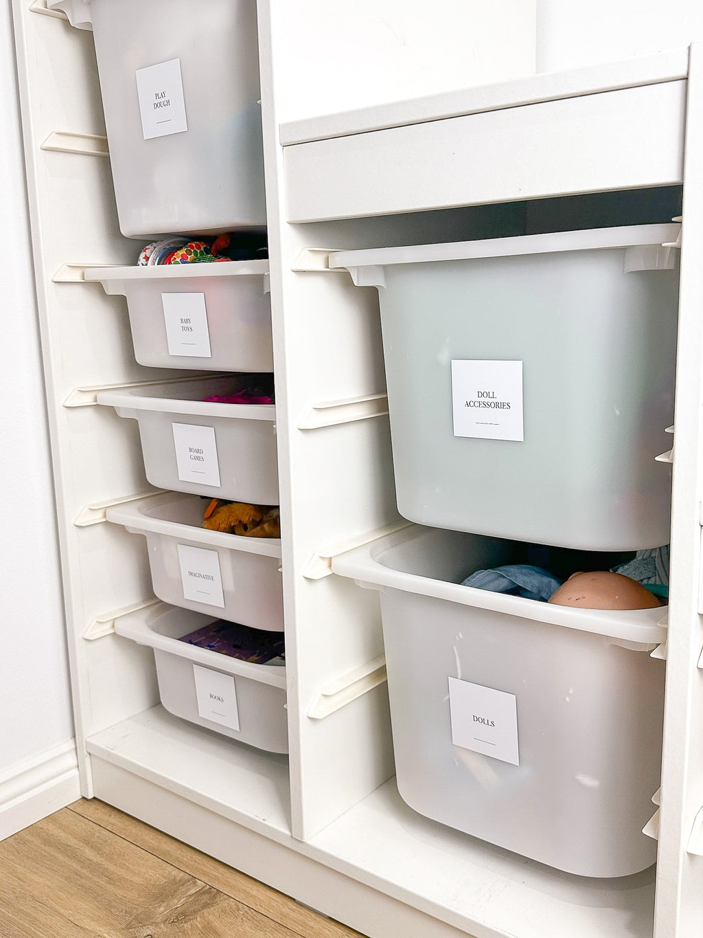 Square Toy room Organisation Sticker Pack (36 Stickers)