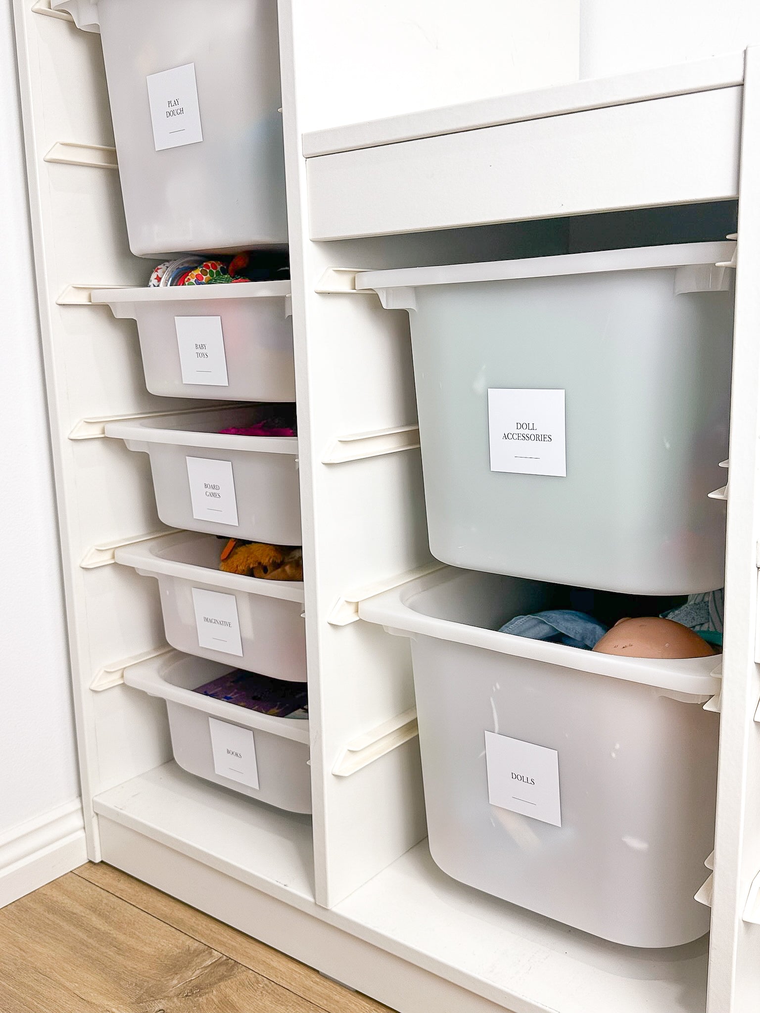 Square Toy room Organisation Sticker Pack (36 Stickers)
