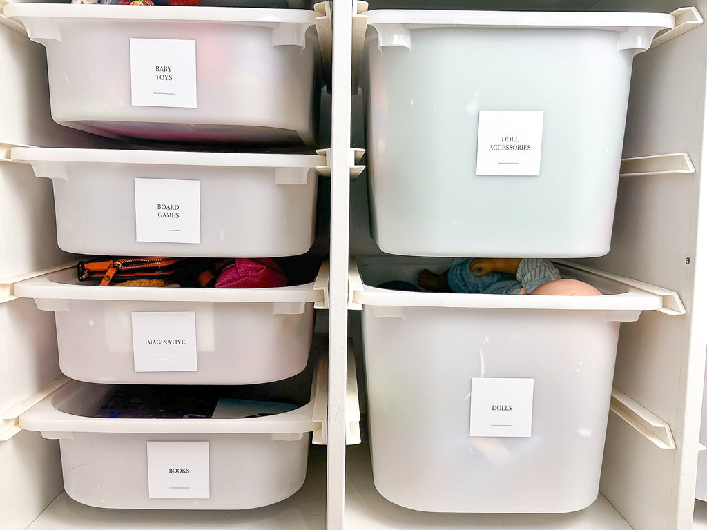 Square Toy room Organisation Sticker Pack (36 Stickers)
