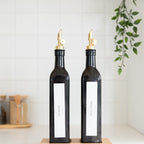 Black Oil & Vinegar Bottle with Gold Pourer - 500ml - Little Label Co The Home of Organisation For Kitchen, Bathroom, Laundry & More
