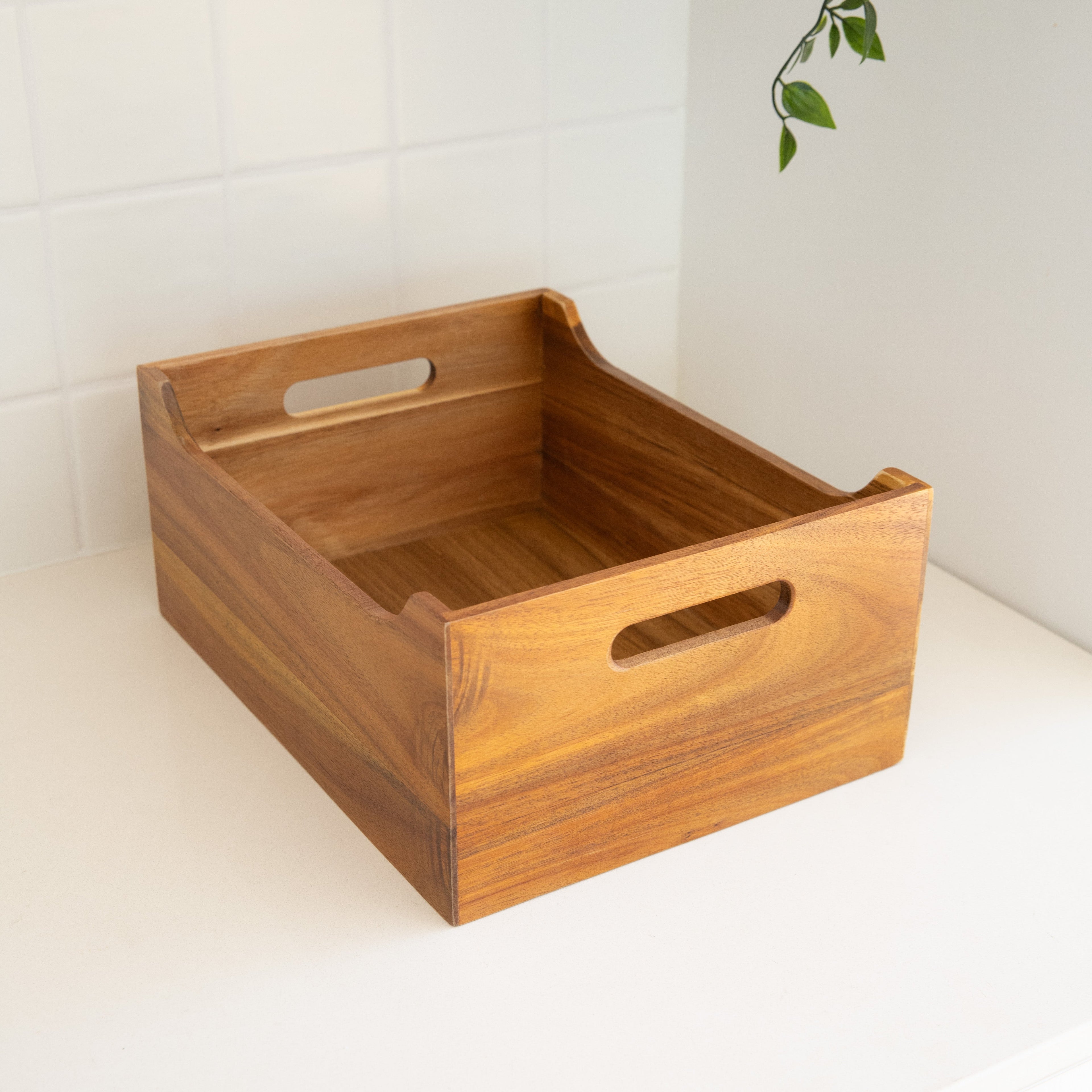 Acacia Large Storage Tub - Little Label Co Australia - The Home of Organisation For Kitchen, Bathroom, Laundry & More