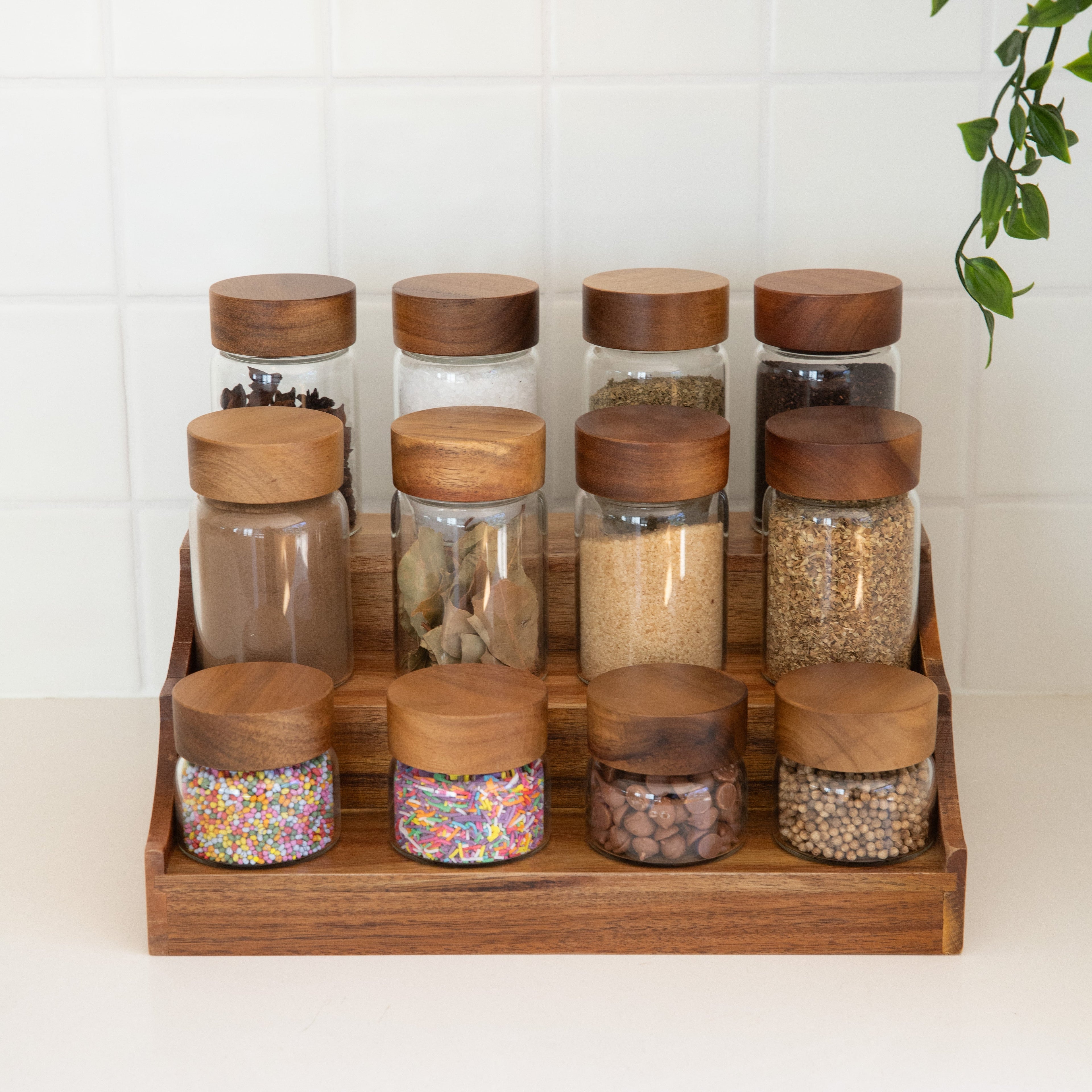 Acacia Wood Herb & Spice Shelf - Little Label Co Australia - The Home of Organisation For Kitchen, Bathroom, Laundry & More