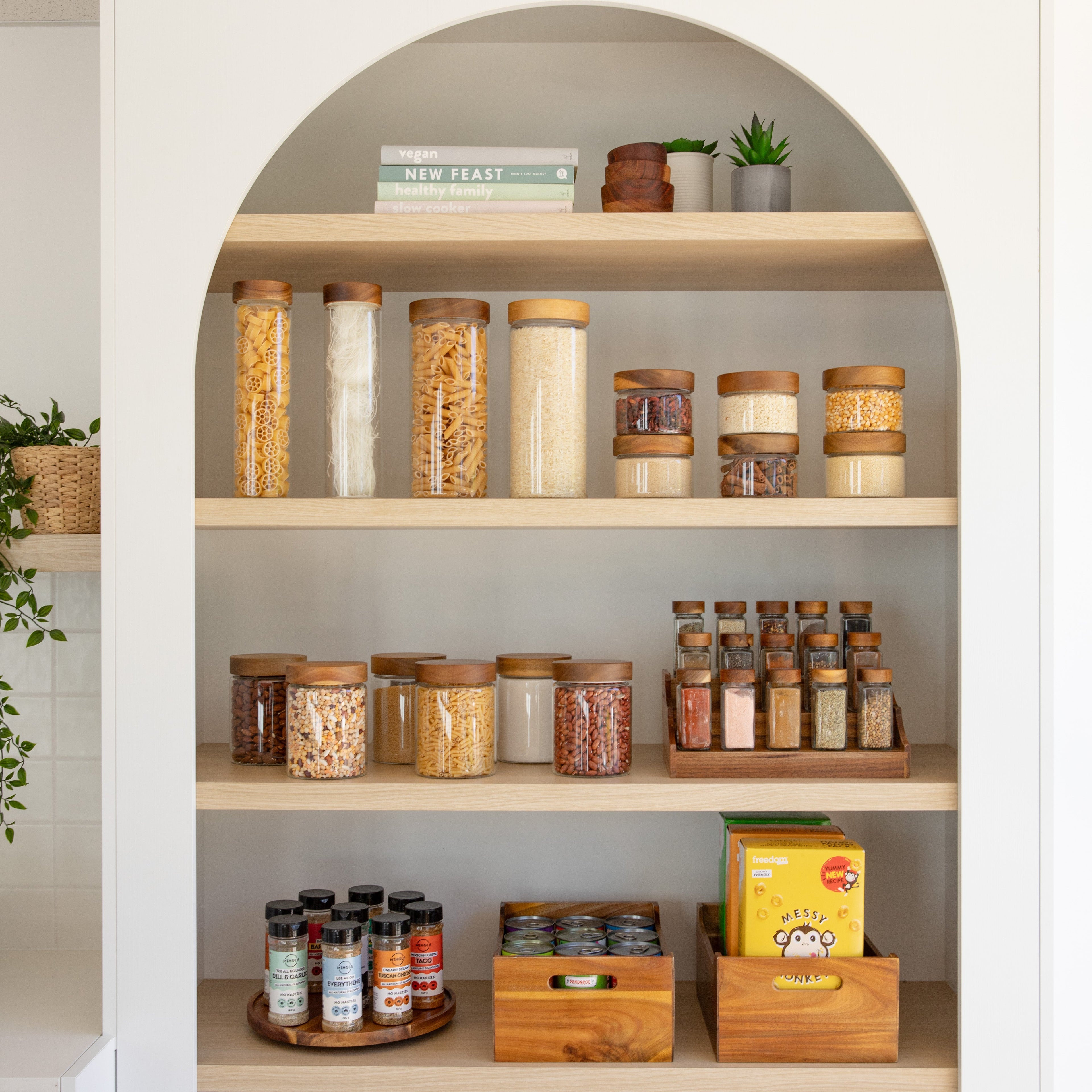 Ultimate Acacia Pantry Container Set - Little Label Co Australia - The Home of Organisation For Kitchen, Bathroom, Laundry & More