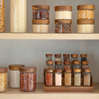 Large Acacia Spice Rack with 15 Acacia Shaker Spice Jars Pack - Little Label Co Australia - The Home of Organisation For Kitchen, Bathroom, Laundry & More