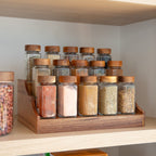 Large Acacia Spice Rack with 15 Acacia Shaker Spice Jars Pack - Little Label Co Australia - The Home of Organisation For Kitchen, Bathroom, Laundry & More