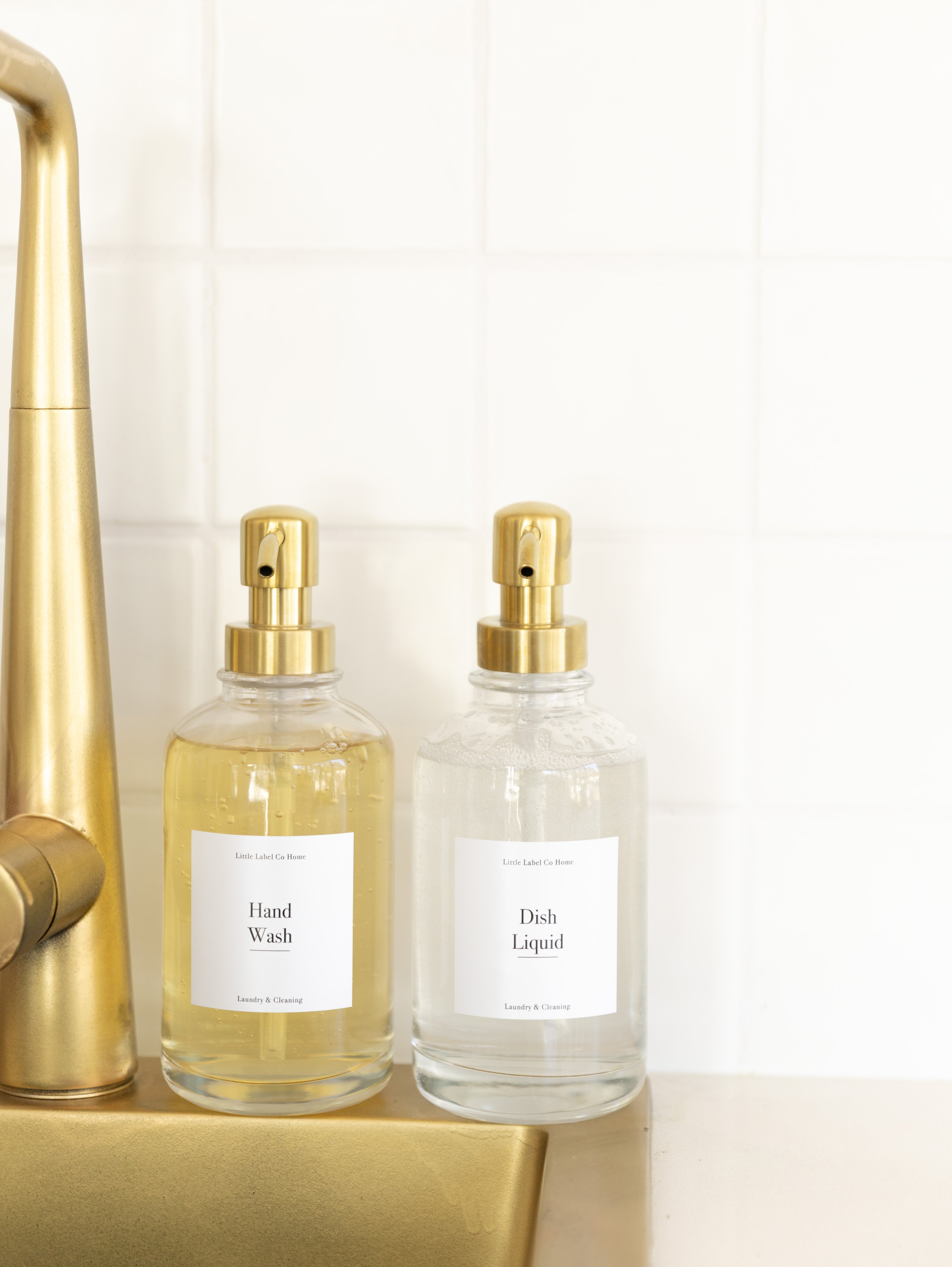 500ml Clear Glass Pump Bottle with Gold Pump