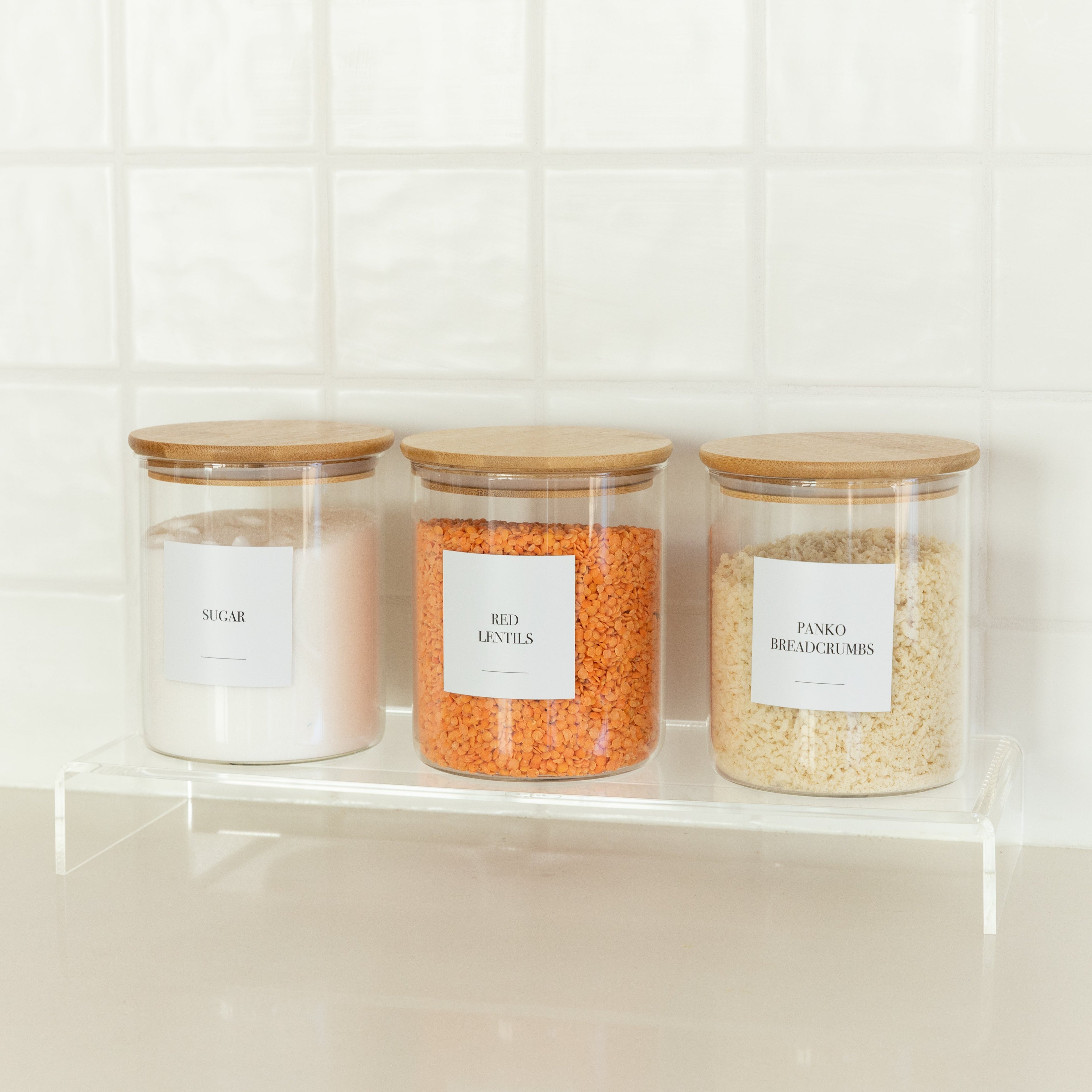 Acrylic Pantry Shelf Riser - Little Label Co Australia - The Home of Organisation For Kitchen, Bathroom, Laundry & More