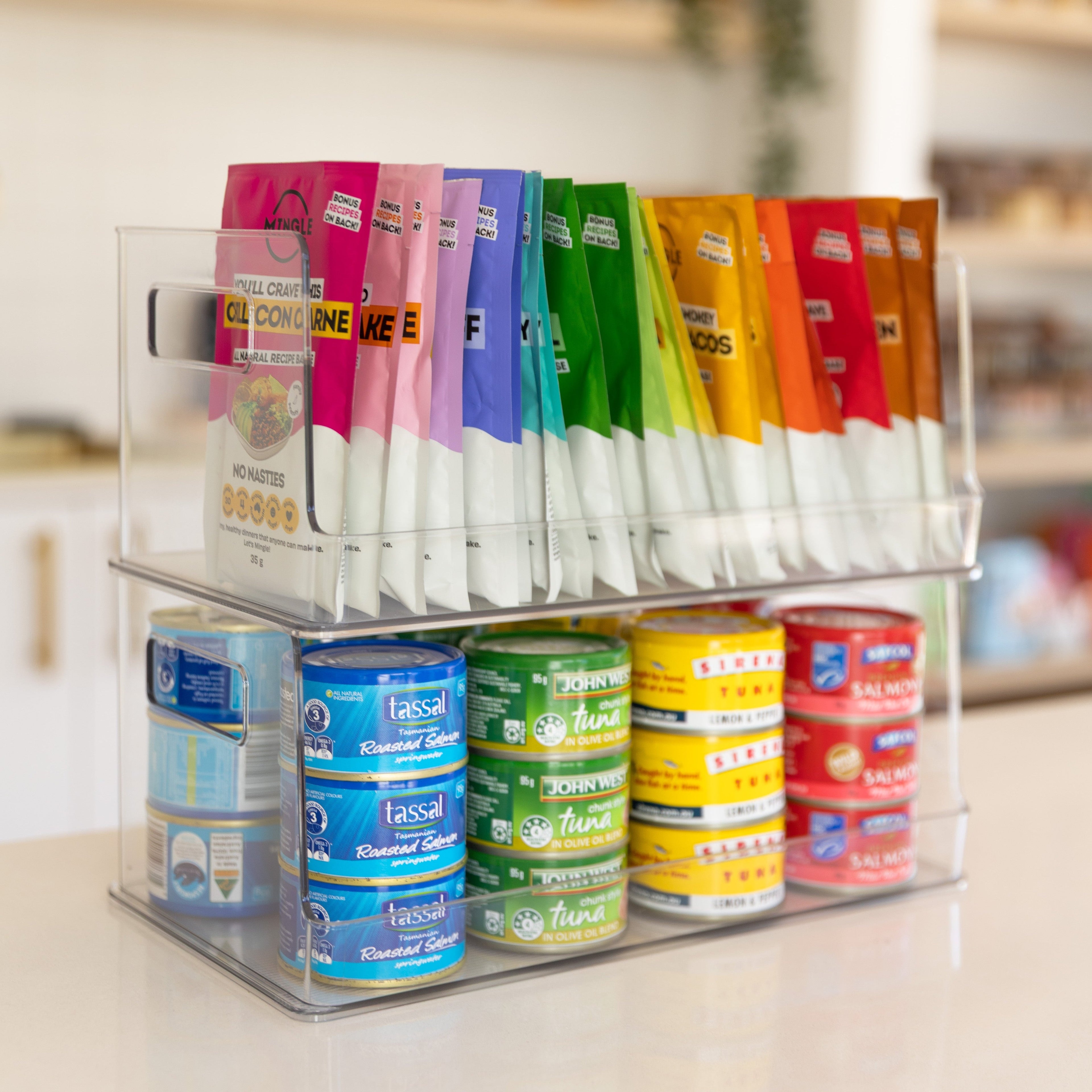 Clear Stackable Organiser Large - Little Label Co Australia - The Home of Organisation For Kitchen, Bathroom, Laundry & More