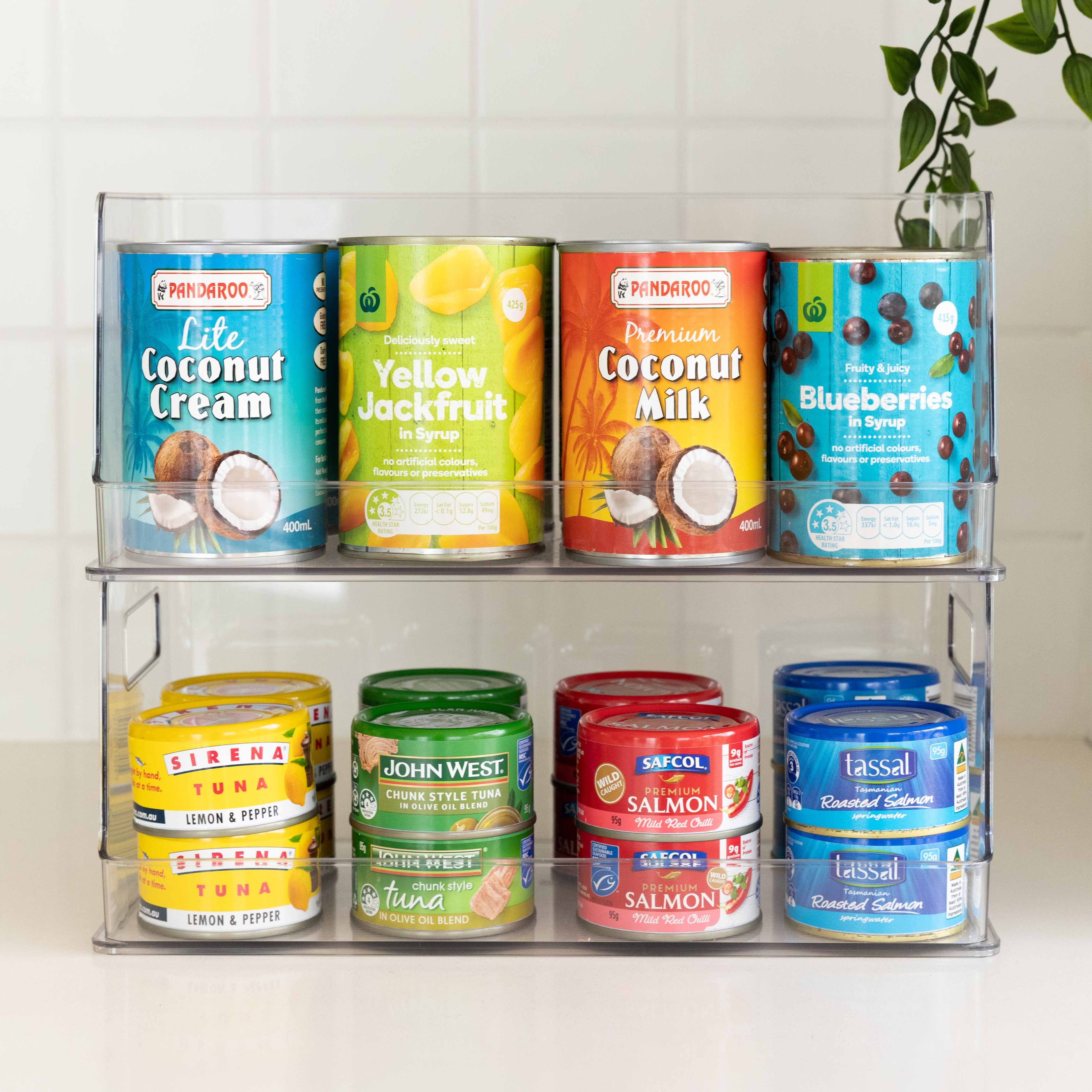Clear Stackable Organiser Large (Pack of 2) - Little Label Co Australia - The Home of Organisation For Kitchen, Bathroom, Laundry & More