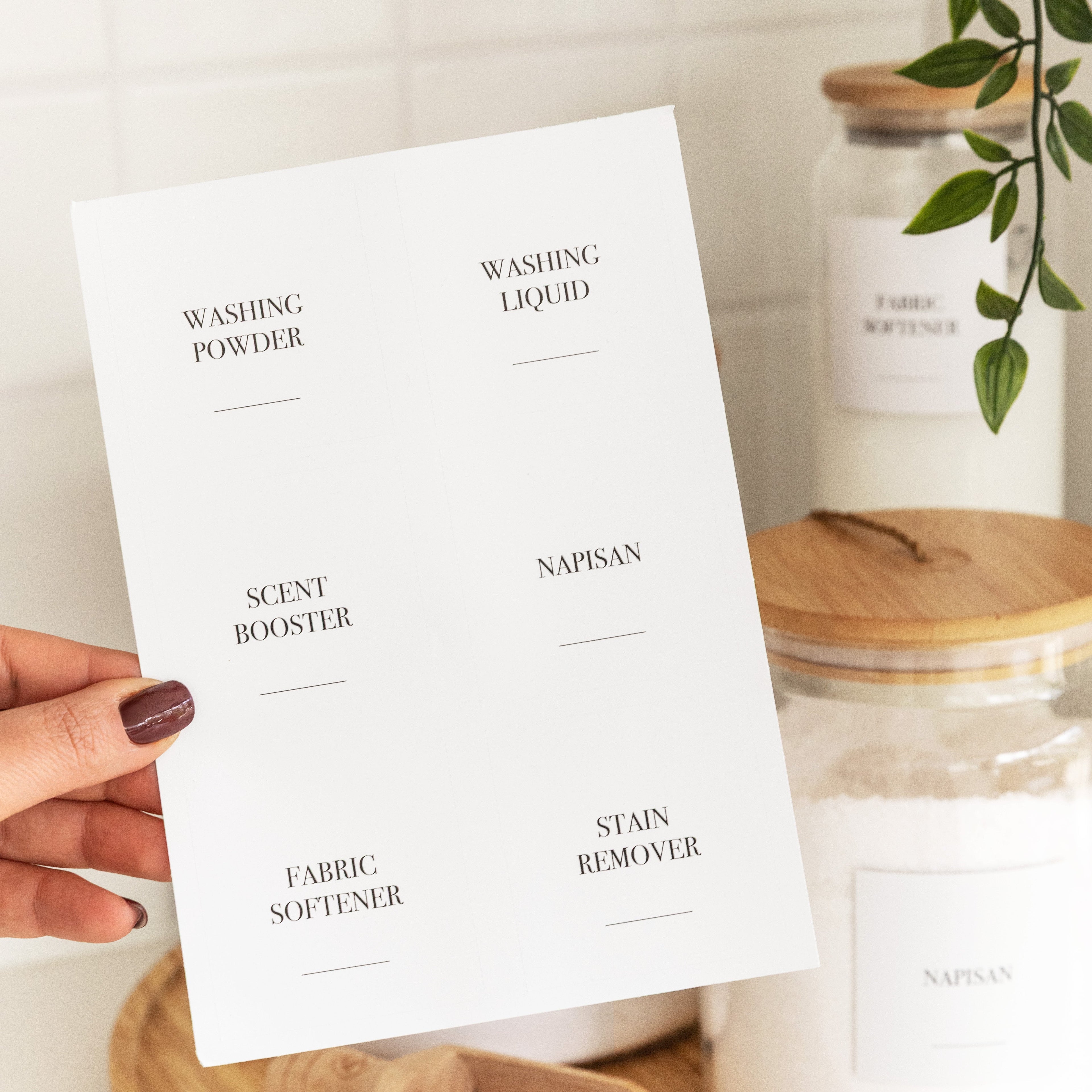 Essential Square Laundry Sticker Pack x 6 Labels - Little Label Co Australia - The Home of Organisation For Kitchen, Bathroom, Laundry & More