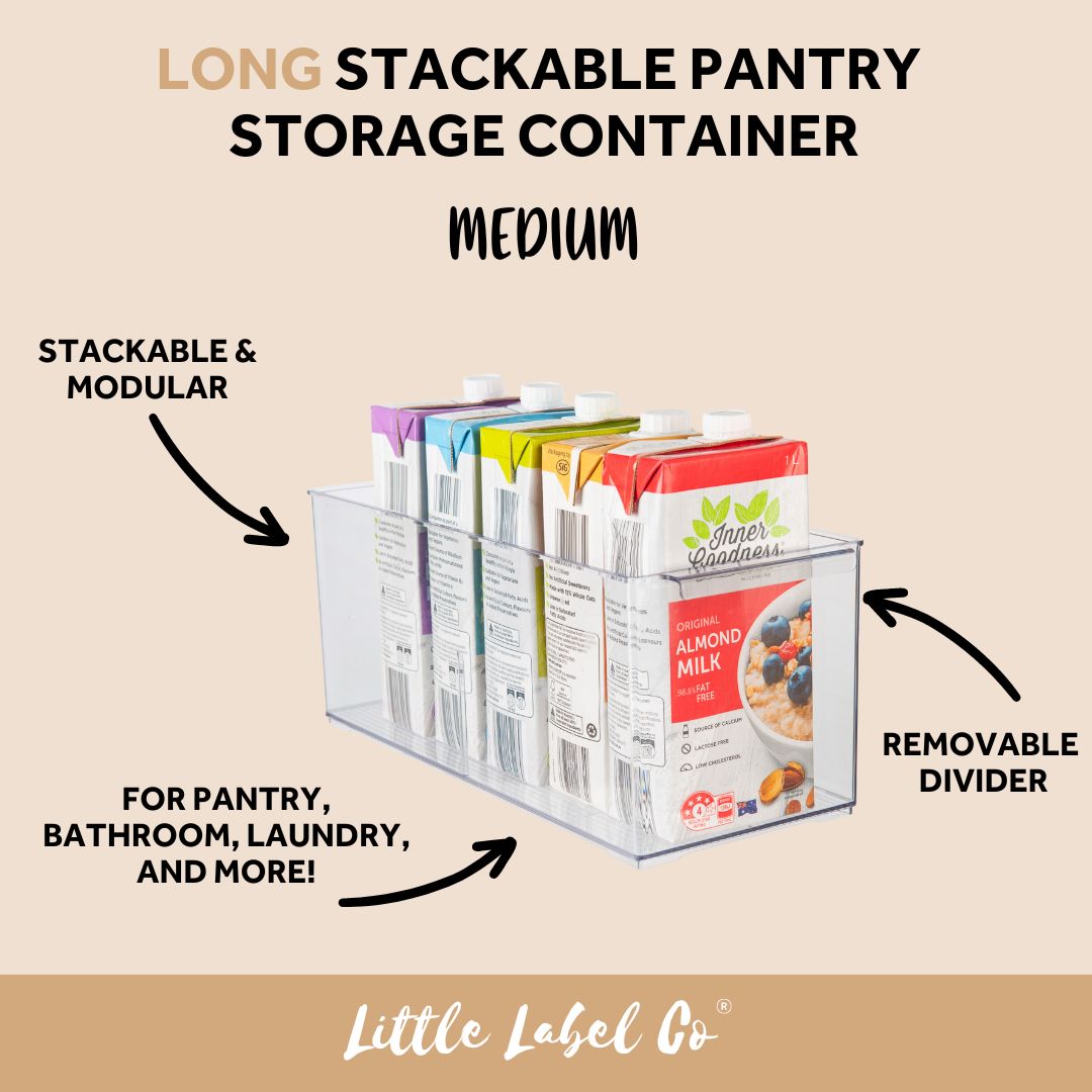 LONG Stackable Pantry Storage Container - Small for pantry organisation and kitchen storage