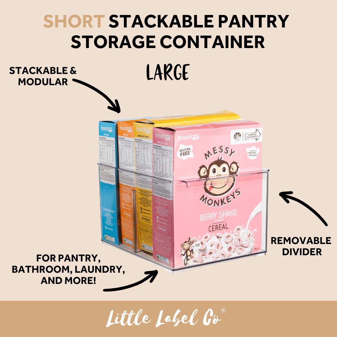 SHORT Stackable Pantry Storage Container for pantry and kitchen organisation