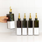 Green Oil & Vinegar Book Bottles with Acrylic Tray - 5 Pack - Little Label Co Australia - The Home of Organisation For Kitchen, Bathroom, Laundry & More