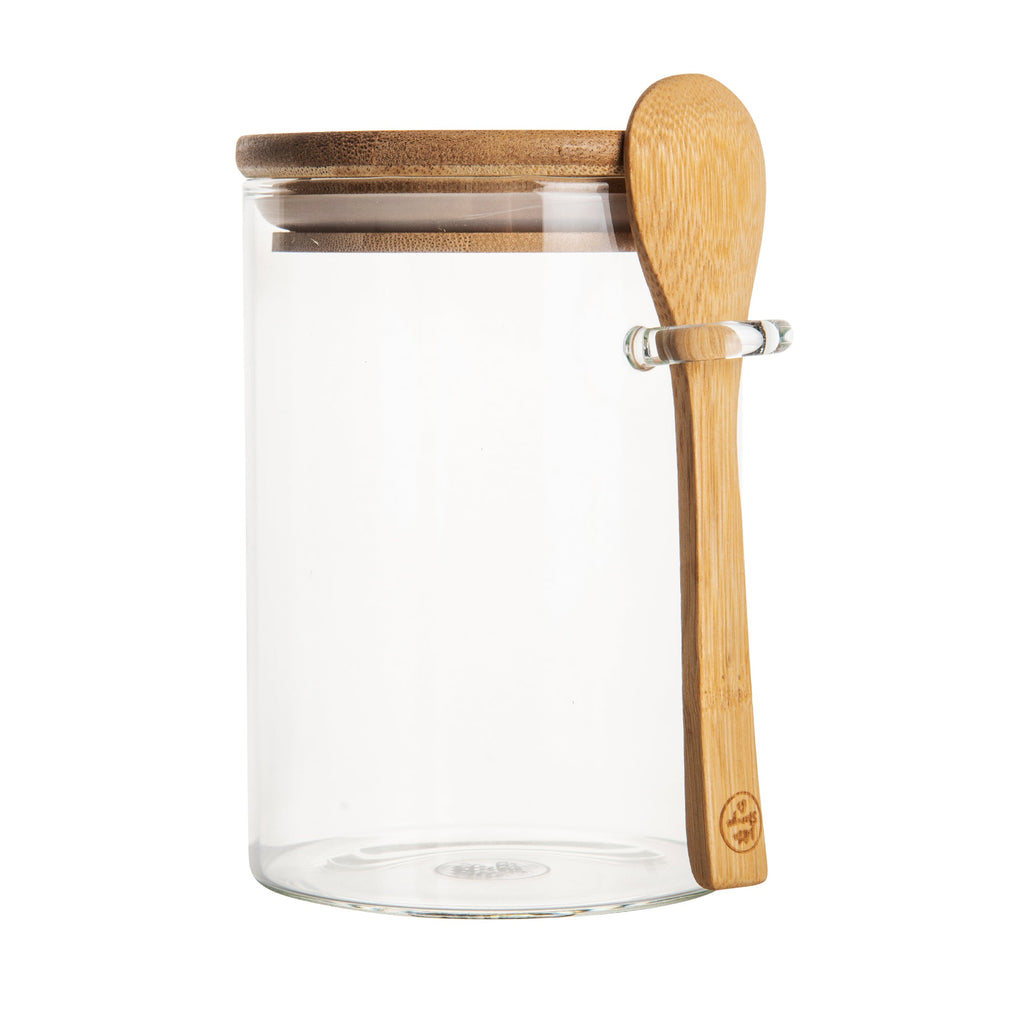 Bamboo Glass Jar with Spoon - 500ml