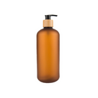 Brown Plastic Pump Bottle - 500ml - Little Label Co The Home of Organisation For Kitchen, Bathroom, Laundry & More