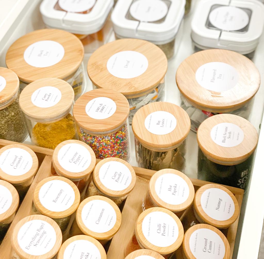 Round Pantry Stickers - 114 Label Pack - Little Label Co The Home of Organisation For Kitchen, Bathroom, Laundry & More