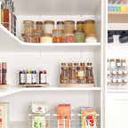 Acacia Glass Jar Deluxe Pantry Organisation Pack. these food storage jars are airtight and keep any pantry organised. 