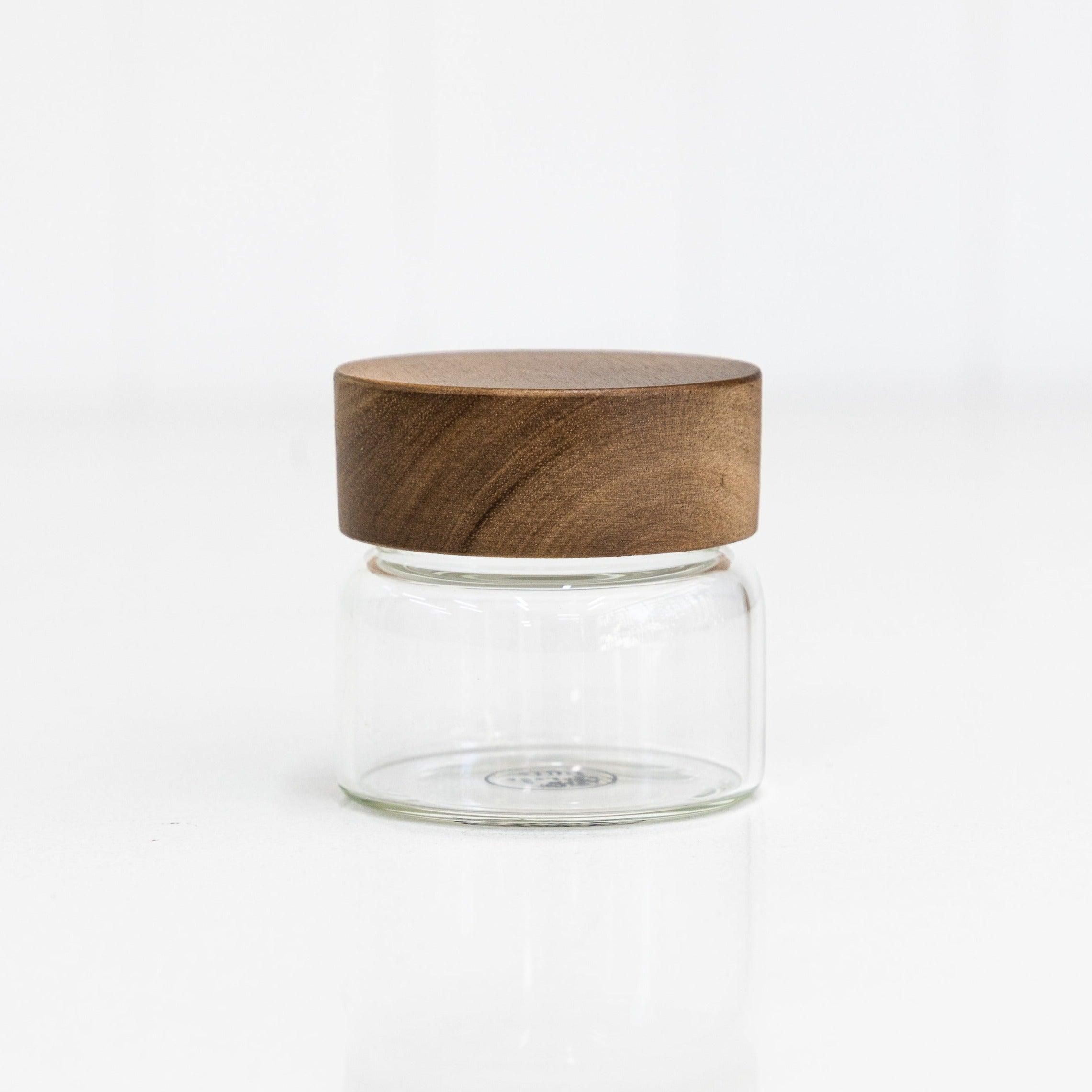 Acacia Wood Glass Jar, 100ml Glass Jars, Acacia Jar, Spice Jars, Pantry Storage, Pantry Storage Containers, Kitchen Storage Containers, Glass spice containers, spice jar organiser, airtight spice jars, kitchen storage solutions, pantry organisation, sustainable kitchenware, acacia wood kitchen accessories