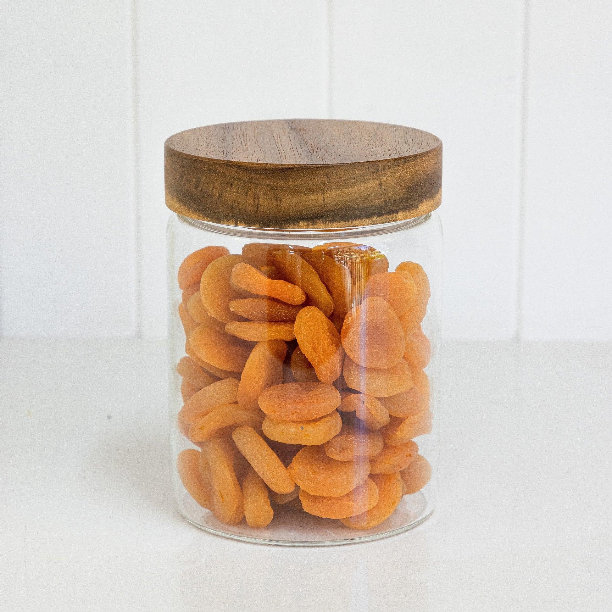 Acacia Wood Glass Jar 1L - Little Label Co - - 30%, Acacia Storage Jars, Acacia Wood, Food Storage Containers, Kitchen Organisation, Pantry Organisation