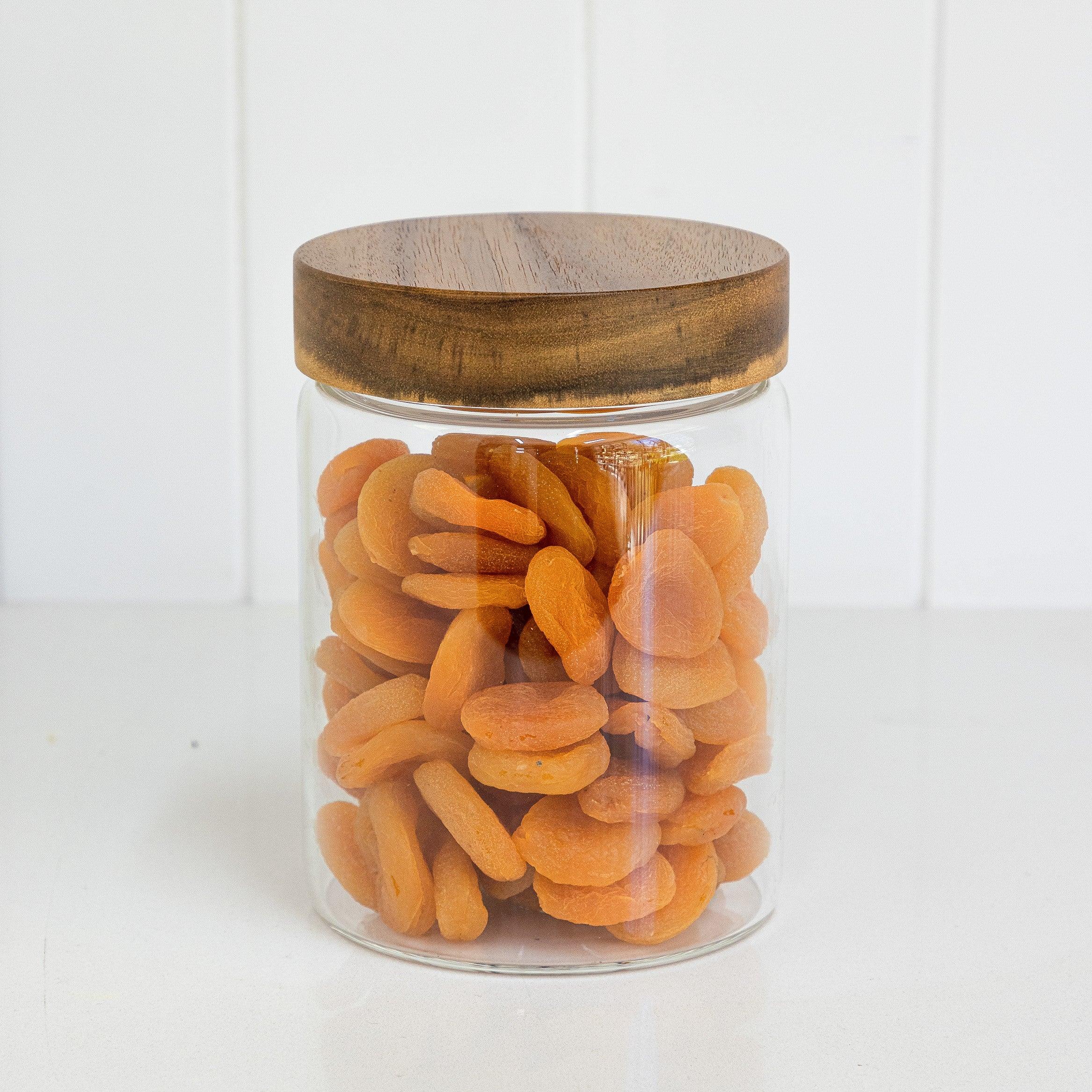 Acacia Wood Glass Jar 1L - Little Label Co - - 30%, Acacia Storage Jars, Acacia Wood, Food Storage Containers, Kitchen Organisation, Pantry Organisation