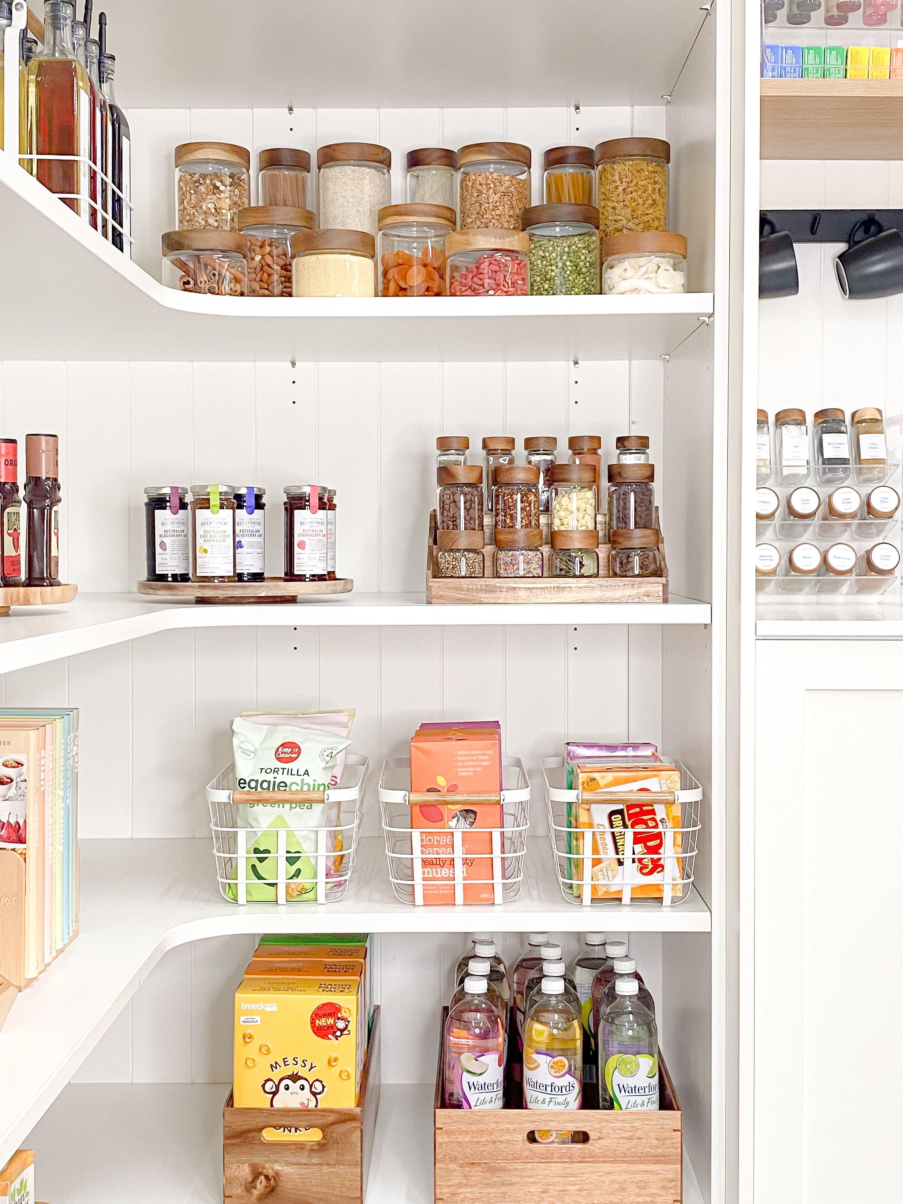 Acacia Wood Glass Jar 1L - Little Label Co - - 30%, Acacia Storage Jars, Acacia Wood, Food Storage Containers, Kitchen Organisation, Pantry Organisation