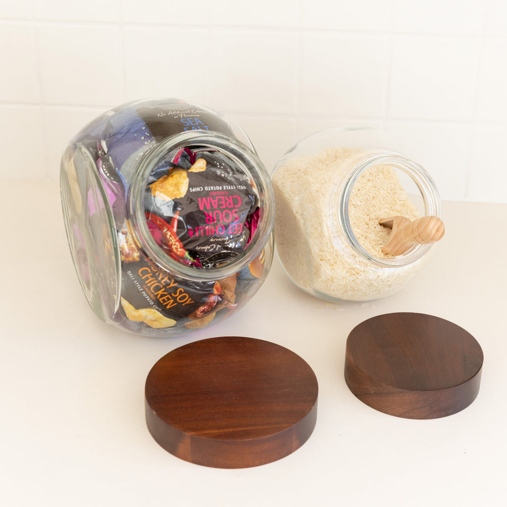 Glass Snack Jar with Acacia Lid - 4L