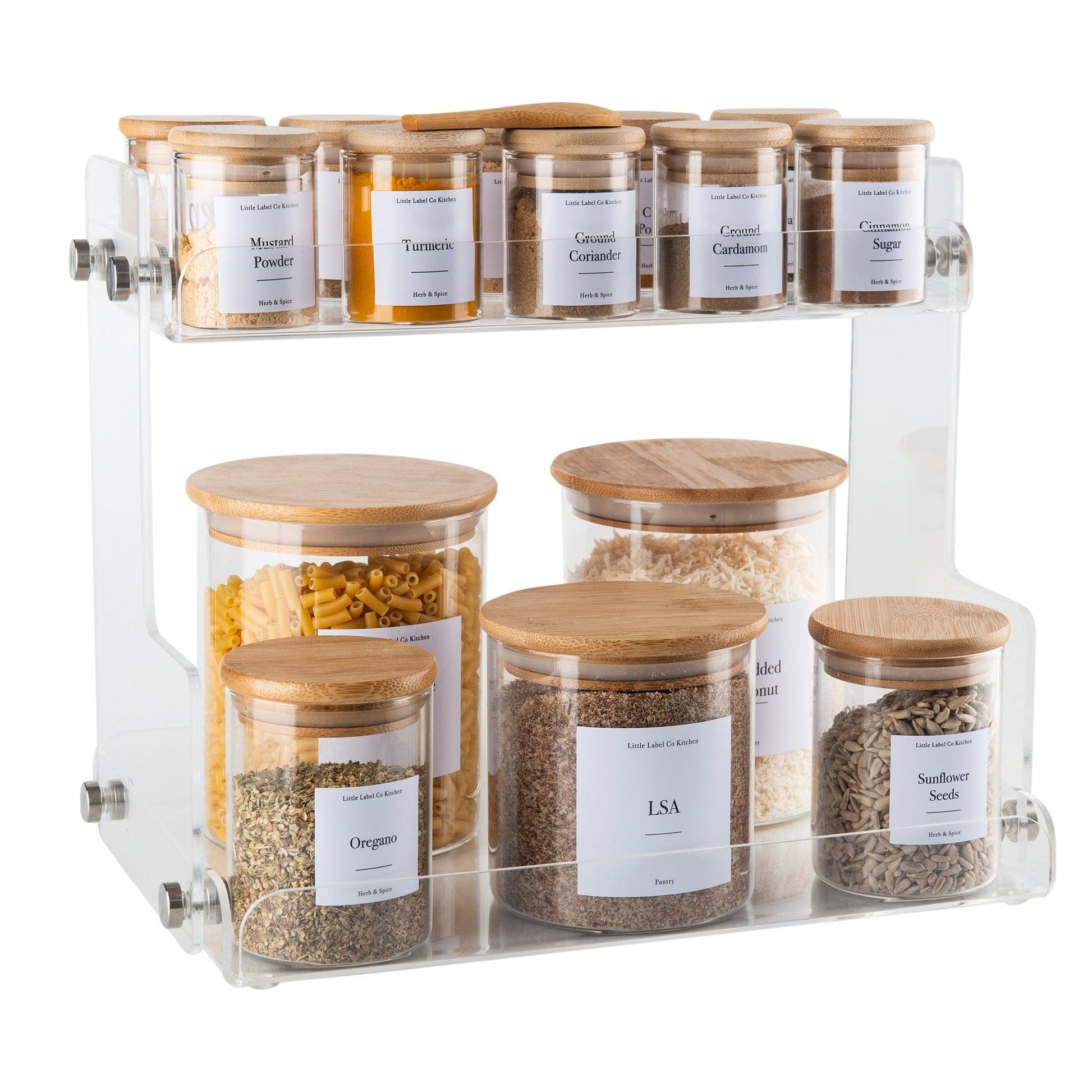 Acrylic 2-Tier Shelf Organiser - Little Label Co - Storage & Organization - 40%, Bathroom & Cleaning, Bathroom Organisation, Beauty Product Organisation, Home Organisation, Kitchen Organisation, Kitchen Storage, Laundry Organisation, Make Up Storage, Pantry Organisation