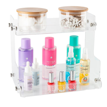 Acrylic 2-Tier Shelf Organiser - Little Label Co - Storage & Organization - 40%, Bathroom & Cleaning, Bathroom Organisation, Beauty Product Organisation, Home Organisation, Kitchen Organisation, Kitchen Storage, Laundry Organisation, Make Up Storage, Pantry Organisation