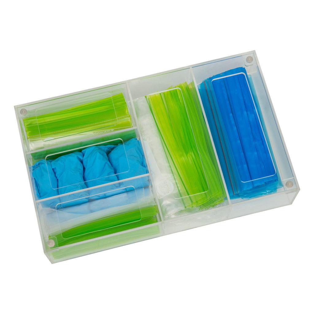 Acrylic Sandwich Bag Organiser - Little Label Co - Food Wrap Dispensers - 20%, Acrylic Food Wrap Dispenser, Acrylic Storage, Food Wrap Dispenser, Glad Bags, Kitchen Storage