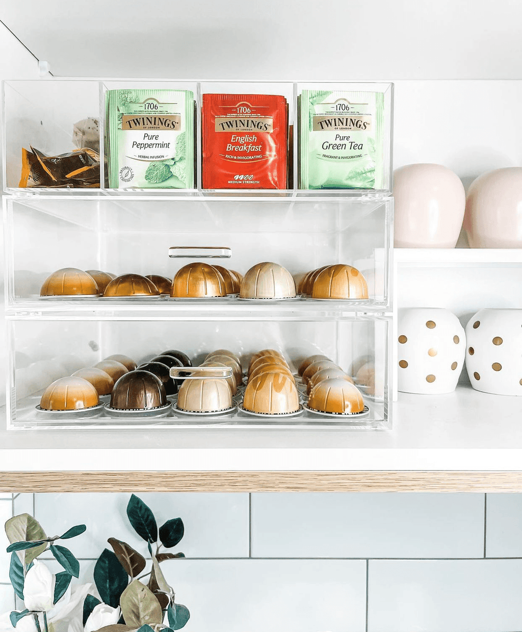 Acrylic Stackable Cosmetic Organiser with Dividers 33cm - Little Label Co - Storage & Organization - 20%, Acrylic Storage, Catchoftheday, Drawer Organisation, Home Organisation, Kitchen Organisation, Kitchen Storage, Makeup Organisation, warehouse