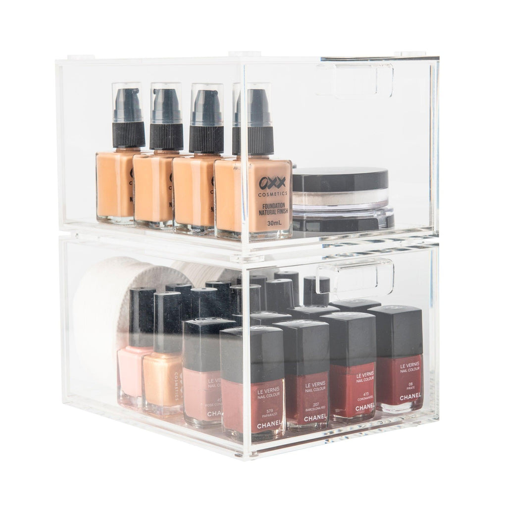 Acrylic Stackable Drawer Organiser 15.5cm - Little Label Co - Storage & Organization - 20%, Catchoftheday, Kitchen Organisation, Kitchen Storage, Make Up Storage, Makeup Organisation, Stackable Drawers, Under Skin Organiser, warehouse