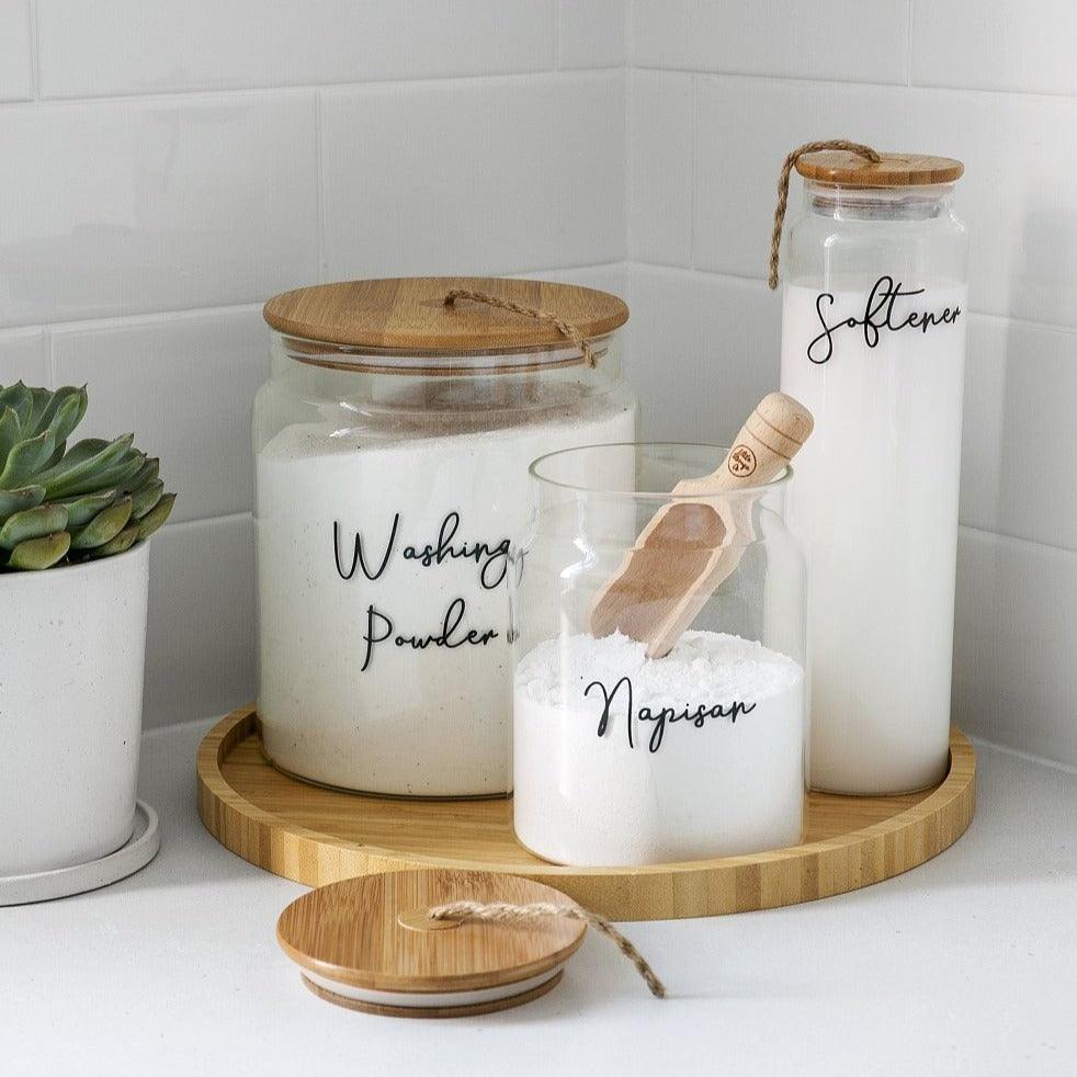 Bamboo 35cm Round Tray - Little Label Co - Utensil & Flatware Trays - 20%, Bamboo Storage Solutions, Bamboo Tray, Bench-top Organisation, Kitchen Organisation, Laundry, Laundry Organisation, Organsation Tray