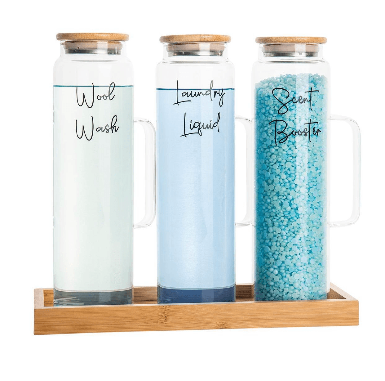 Bamboo and Glass 4 Piece Laundry Liquid Pack - Little Label Co - Laundry Detergent - bundle, Laundry Organisation, Laundry Set, Value Packs