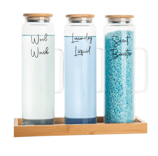 Bamboo and Glass 4 Piece Laundry Liquid Pack - Little Label Co - Laundry Detergent - bundle, Laundry Organisation, Laundry Set, Value Packs