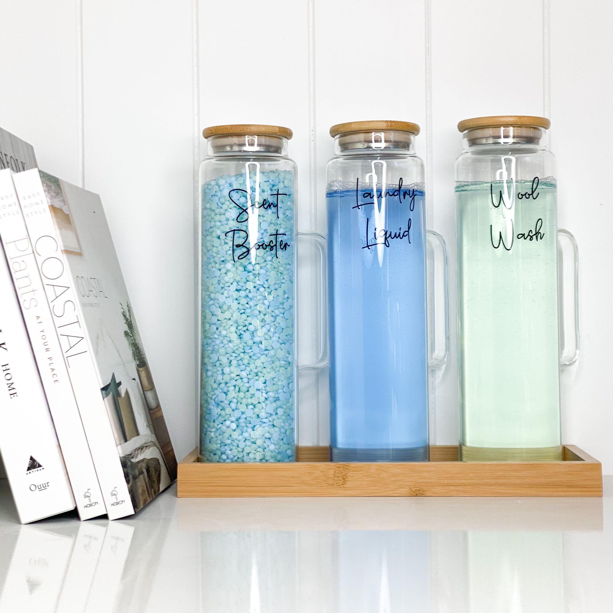 Bamboo and Glass 4 Piece Laundry Liquid Pack - Little Label Co - Laundry Detergent - bundle, Laundry Organisation, Laundry Set, Value Packs