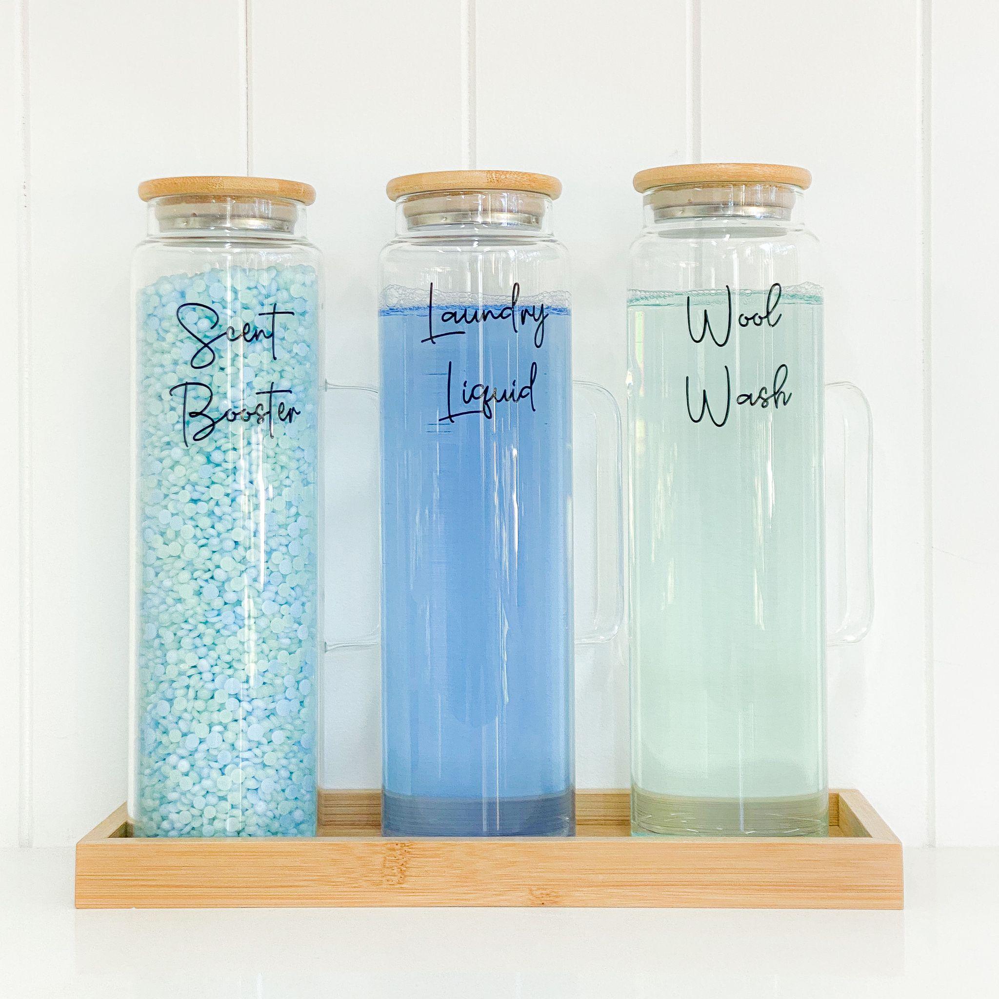 Bamboo and Glass 4 Piece Laundry Liquid Pack - Little Label Co - Laundry Detergent - bundle, Laundry Organisation, Laundry Set, Value Packs