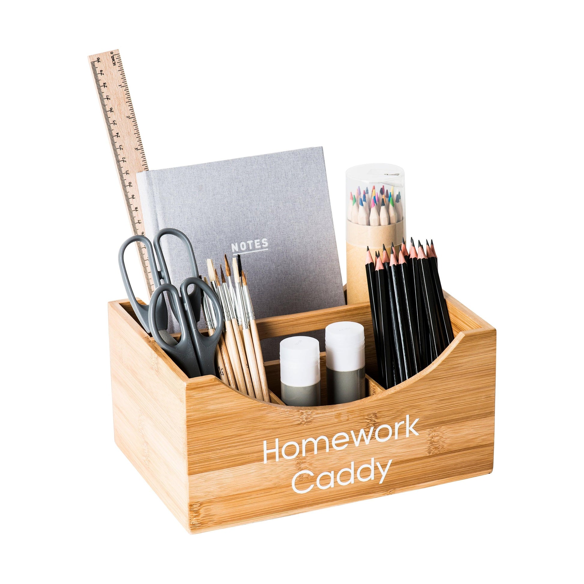 Bamboo Caddy - Little Label Co - Storage & Organization - 20%, Bamboo Storage Solutions, Bathroom & Cleaning, Bathroom Storage, Caddy, Catchoftheday, Kitchen Storage, Multi Use Storage, Office Organisation, warehouse