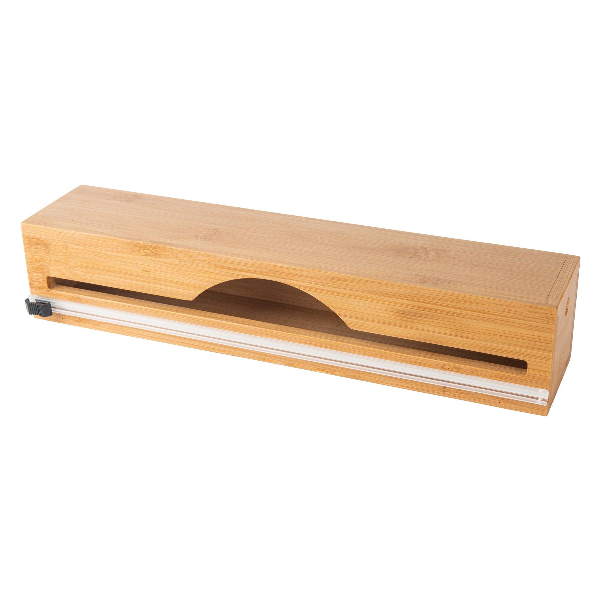 Bamboo Food Wrap Dispenser Single - Little Label Co - Food Wrap Dispensers -, Bamboo Food Wrap Dispenser, Bamboo Storage Solutions, Food Wrap Dispenser, Kitchen Organisation, Kitchen Storage Drawer organiser Drawer organisers Drawer Dividers Draw dividers Kitchen organisation