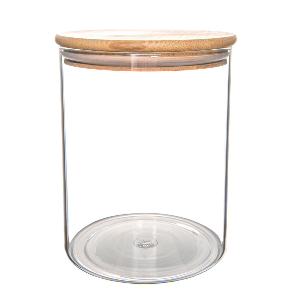 Bamboo Glass Jars Large Pack - Little Label Co - Spice Organizers - Bamboo Storage Solutions, bundle, Dry Food Strorage, Glass Storage, Herb & Spice Jar, Herb & Spice Jars, Kitchen Organisation, Kitchen Storage, Bamboo Glass Jars Large Pantry Container Pack , Little Label Co Air Tight Containers for Pantry Organisation and Food Storage. 
