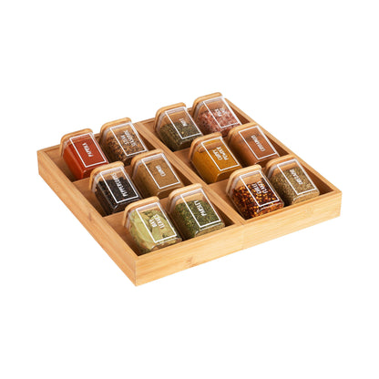 Bamboo Herb & Spice Drawer Organiser - Little Label Co - Spice Organizers - Drawer organiser Drawer organisers Drawer Dividers Draw dividers Herb & Spice Organisation Kitchen organisation