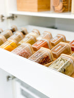 Bamboo Herb & Spice Drawer Organiser - Little Label Co - Spice Organizers - Drawer organiser Drawer organisers Drawer Dividers Draw dividers Herb & Spice Organisation Kitchen organisation