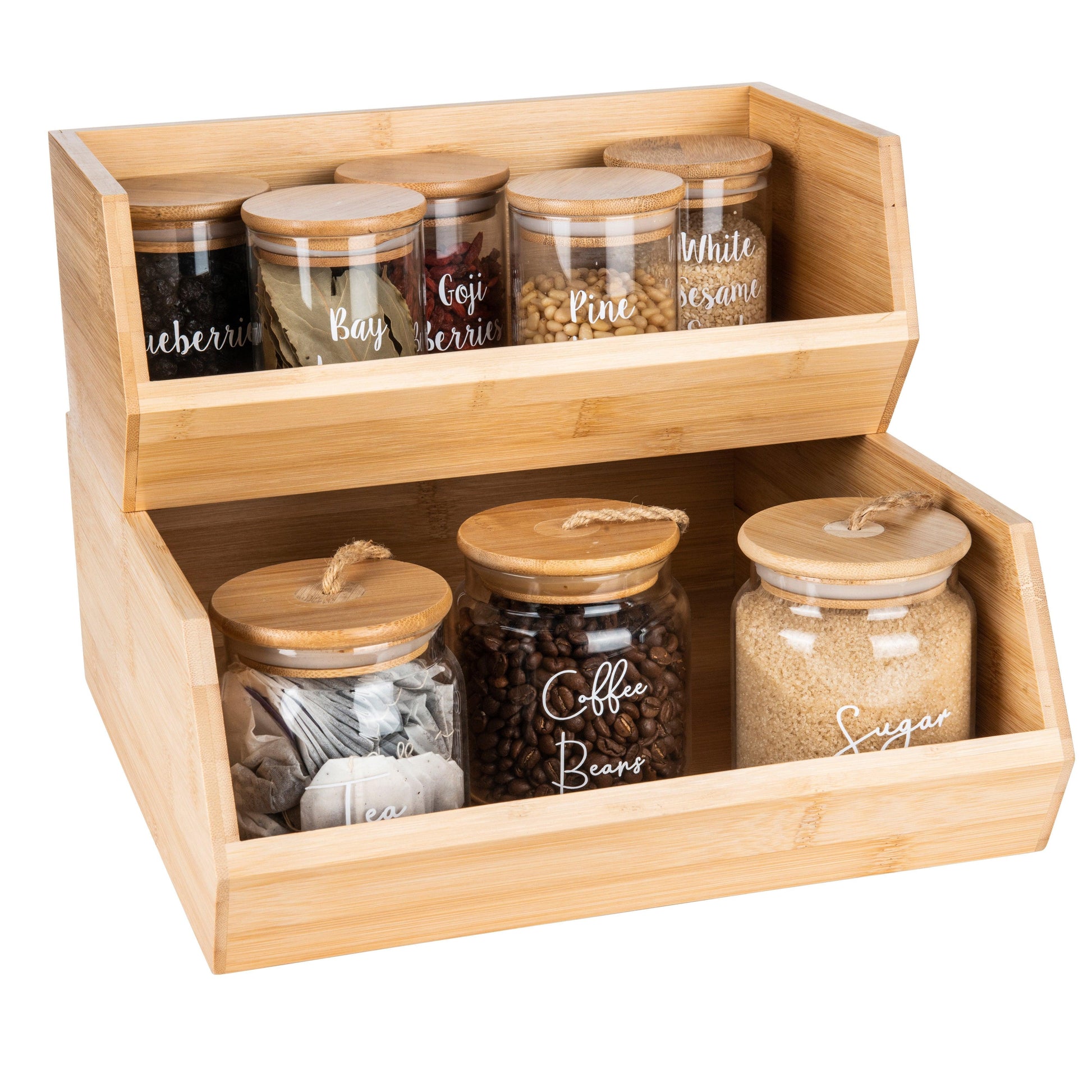 Bamboo Stackable Organiser Wide - Little Label Co - Kitchen Organizers - 60%, Catchoftheday, warehouse