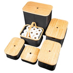 Black Fabric Bamboo Linen Storage Basket with Dividers - Little Label Co - Laundry Baskets - 60%, Catchoftheday, warehouse