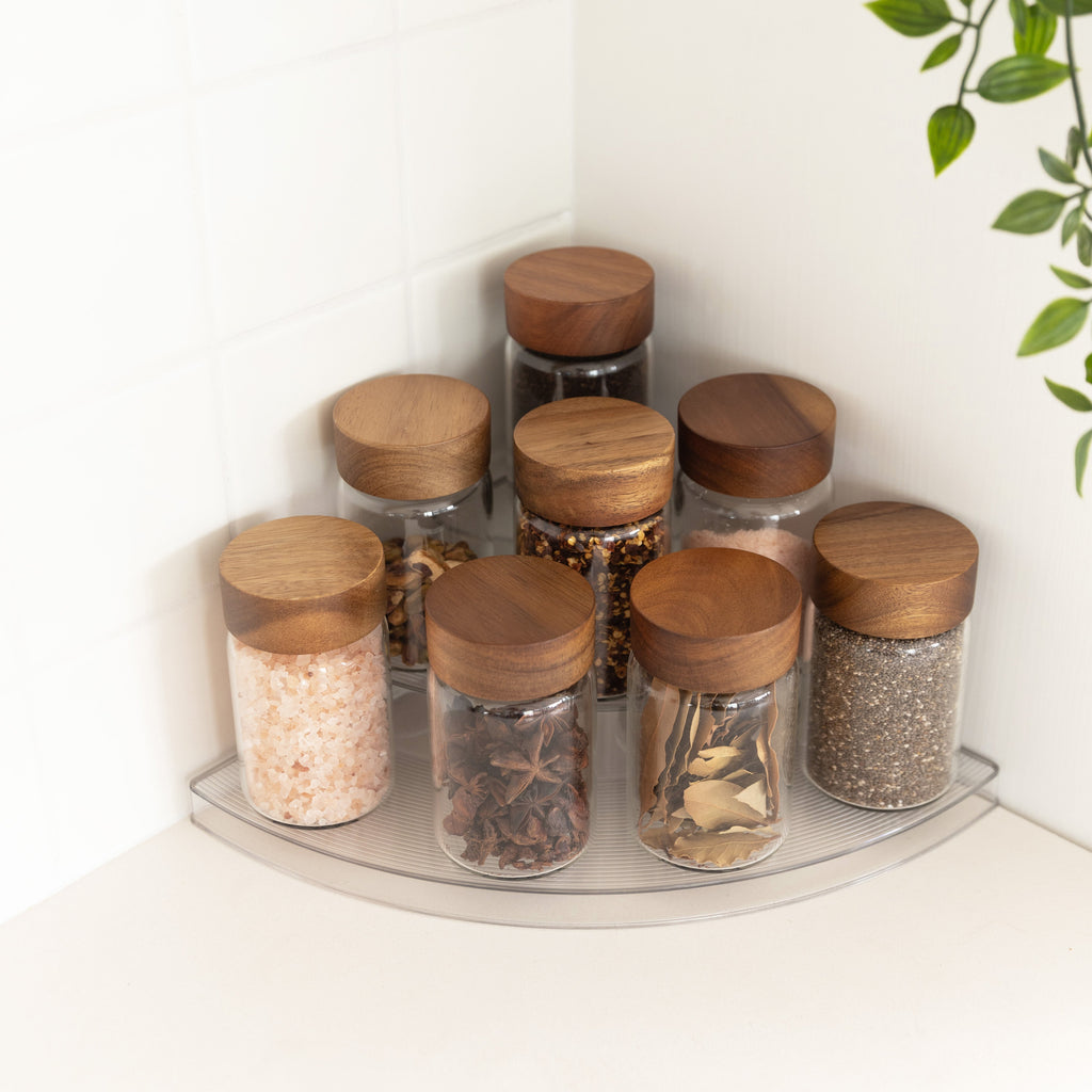 Clear 3-Tier Corner Shelf - Little Label Co The Home of Organisation For Kitchen, Bathroom, Laundry & More