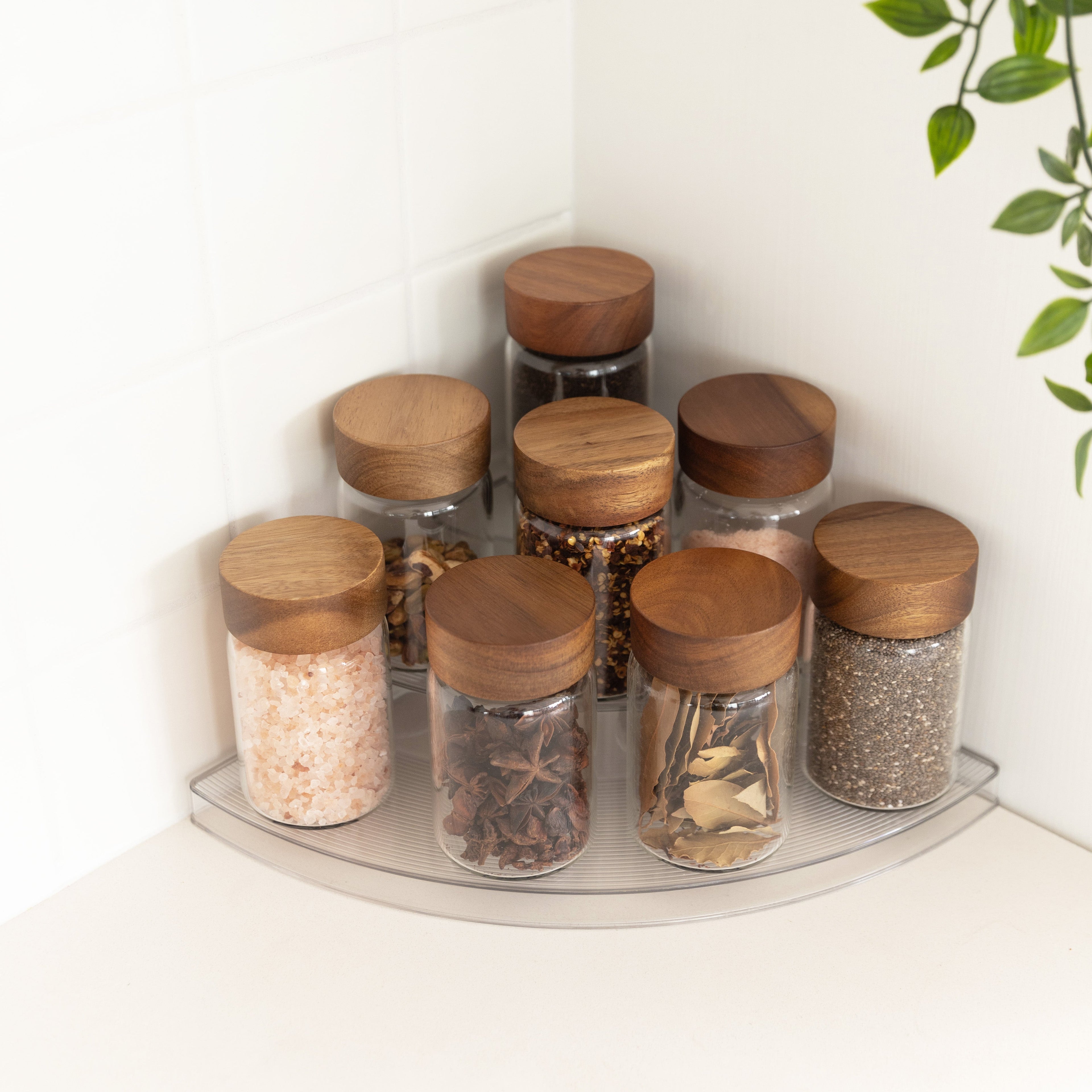 Clear 3-Tier Corner Shelf - Little Label Co The Home of Organisation For Kitchen, Bathroom, Laundry & More