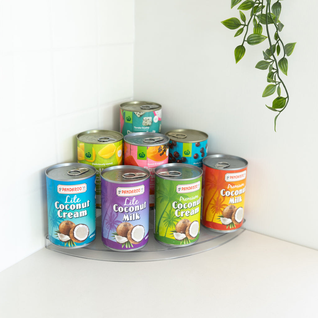 Clear 3-Tier Corner Shelf - Little Label Co The Home of Organisation For Kitchen, Bathroom, Laundry & More