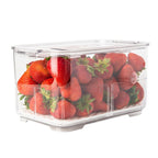 Fridge Organiser with Drainage Plug - Set of 2 for Fridge storage and organisation. Keep your food fresher in our storage containers.  Great for Meal Prep and Fridge organisation