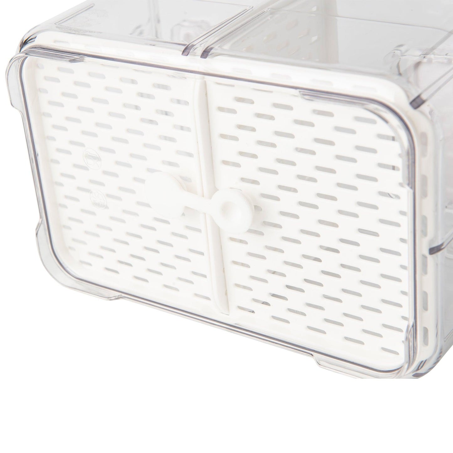 Fridge Organiser with Drainage Plug - Set of 2 for Fridge storage and organisation. Keep your food fresher in our storage containers.  Great for Meal Prep and Fridge organisation